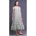 thumbnail image 2 of Bimba Robe de Nuit Sans Manches à Fleurs Blanches pour Femmes en Coton Imprimé Vêtements de Nuit pour Dames TG, 2 of 6