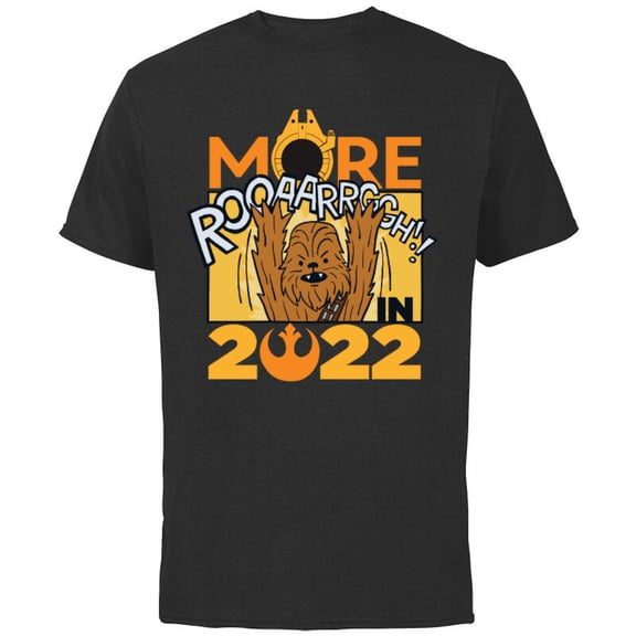 Star Wars Chewbacca More Roar Cartoon 2022 Standard - Short Sleeve Cotton T-Shirt for Adults - Customized-Black