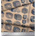 thumbnail image 3 of Soimoi Cotton Voile Fabric Grains & Fish Food Printed Fabric 1 Yard 56 Inch Wide, 3 of 3