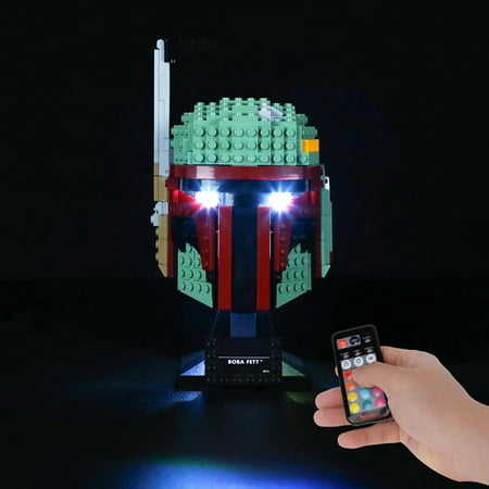 BRIKSMAX LED Lighting Kit for Boba Fett Helmet Compatible with Legos 75277 Building Model, Light Set with Remote Control(Not Include the Building Set)