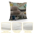 thumbnail image 4 of Decorative Throw Pillow Cover for Couch Sofa Home Decor,Spa Far East Close to Your Heart Asian Massage Theme Collage Oils Candles Flowers Blue and White Pillow case, 4 of 5