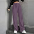 thumbnail image 4 of ABATAB Womens Ribbed Lounge Pants Wide Leg with Pockets Casual Comfy Loose Soft Knit Pants with Drawstring, 4 of 6