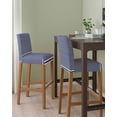 thumbnail image 2 of Farmhouse Navy Blue White Striped Bar Stool Covers Set of 4, Modern Stripes Stretch Washable Bar Chair Covers with Backs, Removable Pub Counter Height Chair Cover for Kitchen Dining Room Cafe, 2 of 7