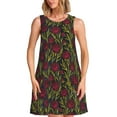thumbnail image 1 of Fotbe Burgundy Peony Flowers Vestido de Verano sin Mangas para Mujer – Vestido Midi Línea A, Estilo Camiseta Floral, Vestido Playero Casual y Fluido, 1 of 7