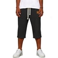 thumbnail image 4 of Enridrech Mens Jogger Capris Pants Plain Drawstring Elastic Waist 3/4 Length Pant Straight Leg Summer Casual Capri Shorts, 4 of 6