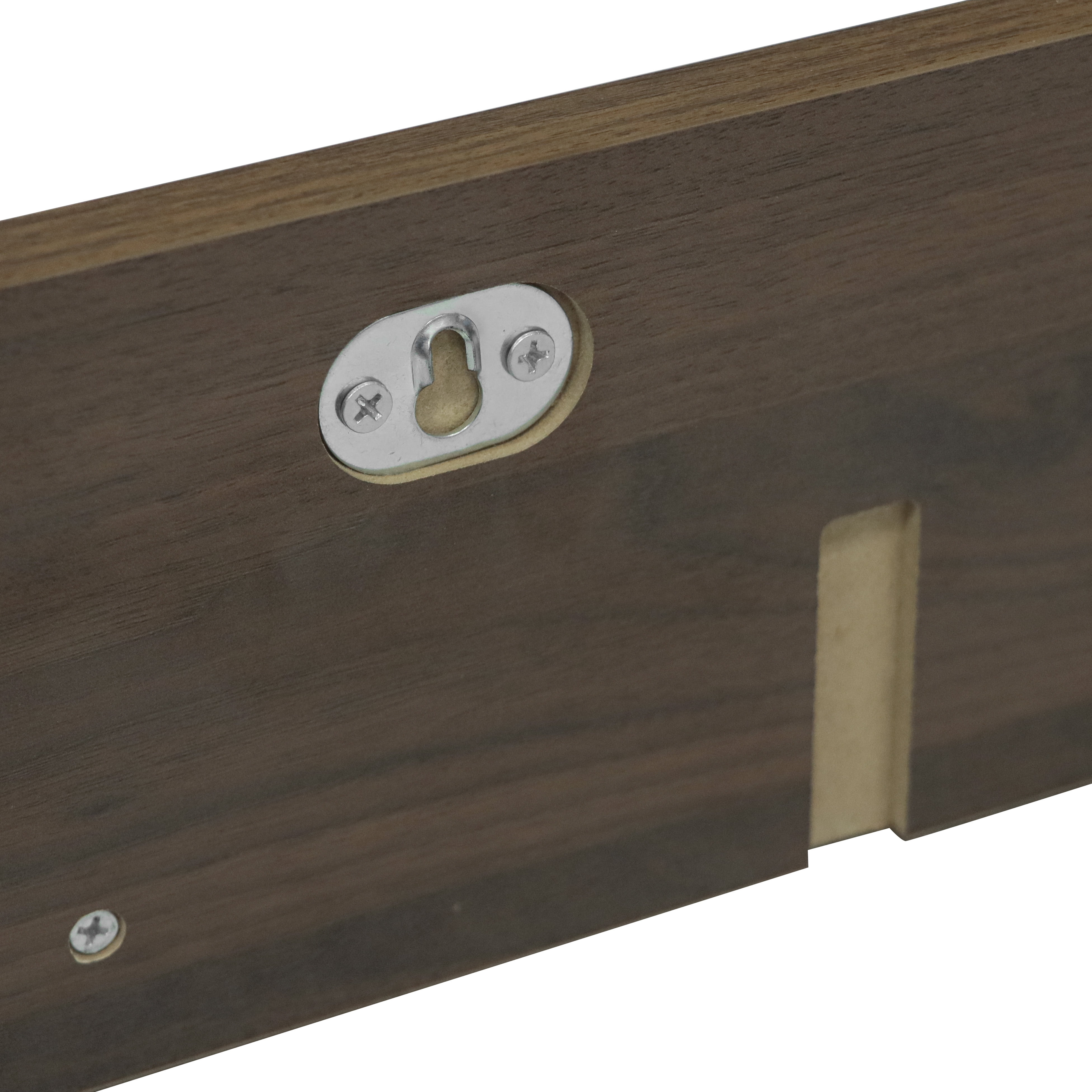 Better Homes & Gardens 28”  Walnut Shelf with Black Metal Hooks