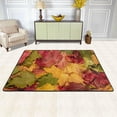 thumbnail image 2 of SKYSONIC 36x24in Colourful Maple Leaves Area Rug, Retro Non-Slip Floor Carpet for Indoor Living Dining Room Bedroom, 2 of 7