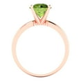 thumbnail image 4 of 2 ctw Solitaire Anniversary Ring for Women | Round Cut Natural Peridot | Hyperallergenic Solid 18K Rose Gold, 4 of 5