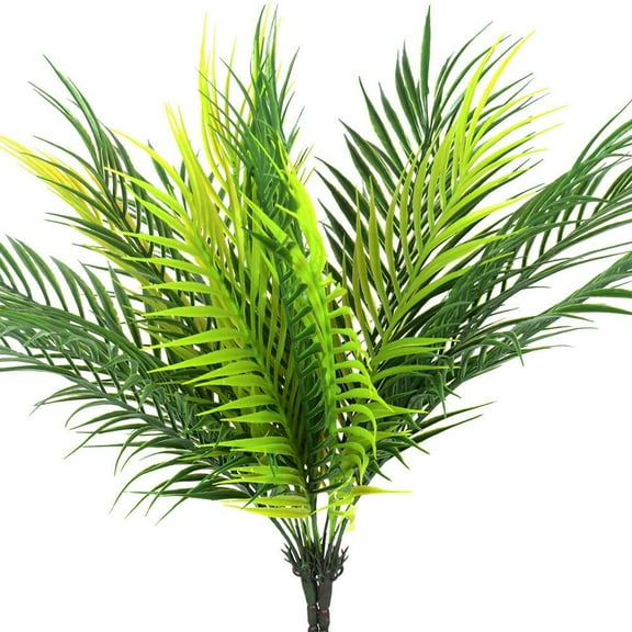 Xiao Hua 2pcs Artificial Palm Leaves Tropical Plants Faux Fake Palm Fronds Plant Artificial Plants Greenery Flowers for Home Kitchen Party Arrangement Wedding Decoration