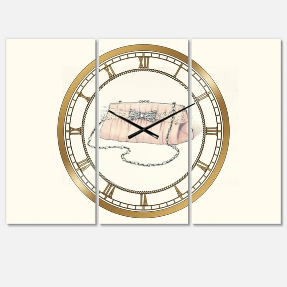 Designart 'Glamorous Sparkle Purse II' Traditional wall clock