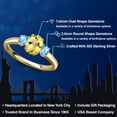thumbnail image 2 of Gem Stone King 18K Yellow Gold Plated Silver Canary Mystic Topaz and Swiss Blue Topaz Engagement Ring for Women | 1.20 Cttw | Oval 7X5MM | Gemstone November Birthstone | Size 9, 2 of 6