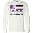 thumbnail image 3 of Inktastic Epilepsy Awareness Purple Ribbons and Flag Long Sleeve T-Shirt, 3 of 5