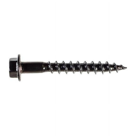 No.10 x 1.5 in. Hex Wood Screw, Black - Pack of 50
