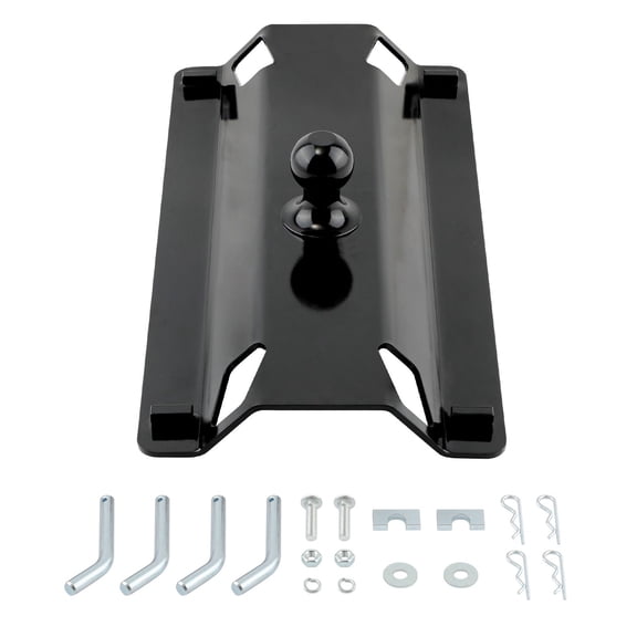 25,000 LBS Gooseneck Trailer Hitch Adapter Plate - 2-5/16" Ball, Offset 2" for 6/8ft Beds - Universal Fit Pickup Truck - SKU: 20882299