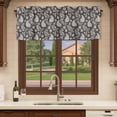 thumbnail image 6 of 2 Pack Valances for Window, Grey Paisley Short Curtains for Kitchen Bedroom Living Room, Ethnic Vintage Floral Botanical Abstract Rod Pocket Small Window Treatment Valance Drapes 42 x 12 Inch, 6 of 8