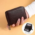 thumbnail image 1 of Tarjetero Vintage con múltiples ranuras para hombre y mujer, cartera pequeña de cuero sólido con cremallera para tarjetas de crédito y negocios, 1 of 4