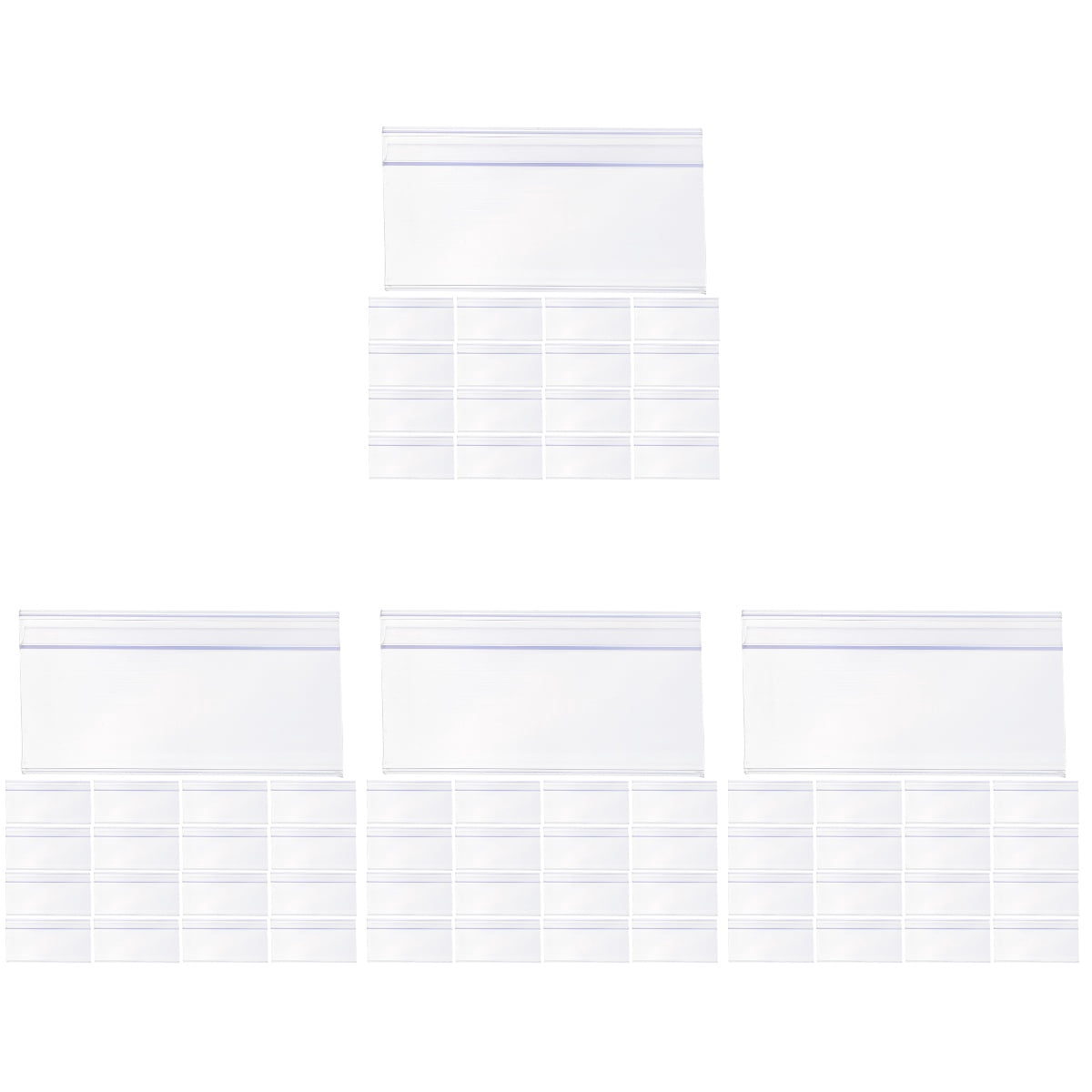 NUOLUX 100 Pcs Clear Price Tag Holder Supermarket Shelf Label Holders