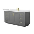 thumbnail image 3 of Wyndham Collection Miranda 66" Wood Single Bathroom Vanity in Gray/Nickel, 3 of 7