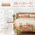 thumbnail image 6 of Fall Thanksgiving Bedding Duvet Cover Set Full Size 4 Pieces Pumpkin Sunflower Leaves Linen Bedding Set with Zipper Closure, 1 Comforter Cover 86x86 Inches 1 Flat Sheet & 2 Pillow Cases, 6 of 7
