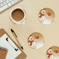 thumbnail image 6 of Xecao Christmas Snowman Gift for MDF Cork Coaster 4 Pcs,Drink Coasters,Suit for House Warming Gifts New Home ,Coffee Table Decor-Round Shape, 6 of 7