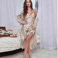 thumbnail image 4 of Conjunto de bata y camisón de dos piezas para mujer, estilo ligero, largo medio, ideal para dormir., 4 of 4