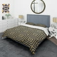 thumbnail image 3 of Designart 'Golden Luxury Metallic Geometrics XIII' Mid-Century Modern Duvet Cover Set, 3 of 4