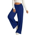 thumbnail image 4 of Womens Oversized Wide Leg Sweatpants - Elastic Drawstring, Low Waist - Polyester, Lightweight - Pockets, Ruffle Hem - Casual/Work/Yoga, All Seasons, 4 of 8