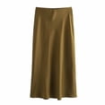thumbnail image 2 of LEBONYARD Women's Skirt in Lightweight Material,Fall Fashion Women Casual Comfortable Solid Color High Waisted Skirt Army Green S, 2 of 7