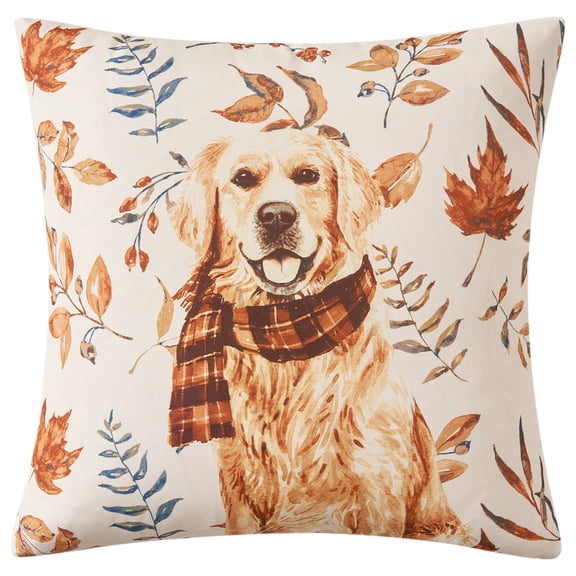Mainstays 16" x 16" Reversible Decorative Outdoor Throw Pillow, Dog Scarf