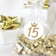 thumbnail image 5 of Pegatinas para regalos de fiesta de Quinceañera - 1,75 pulgadas - 40 etiquetas (blanco y dorado), 5 of 5