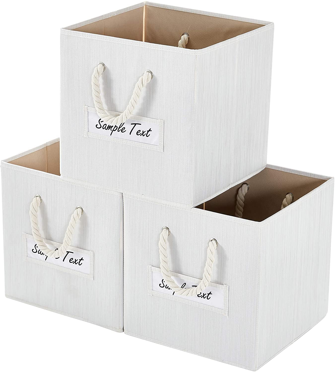 Foldable Storage Bins 13x13x13 inch for Cube Organizer with Cotton Rope