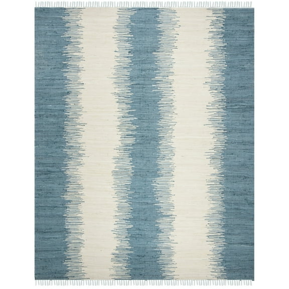 SAFAVIEH Montauk Twyla Striped Cotton Area Rug, Blue, 4' x 6'