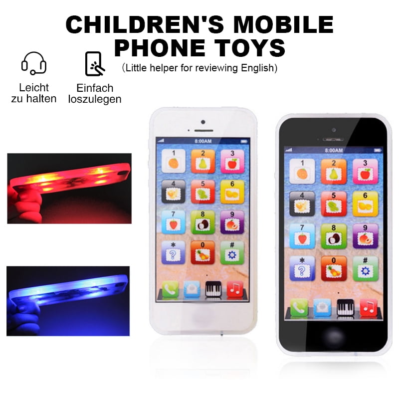 Kids Toy Phone New Educational English Learning Toy Mobile Phone Black/White 