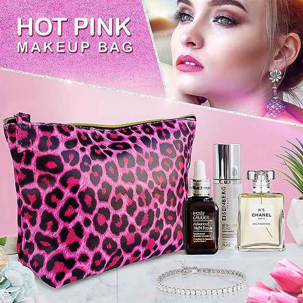 Bean and Bemble Hot Pink Leopard Print Make Up Bag