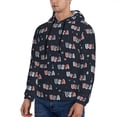 thumbnail image 3 of Fotbe Men's Hoodie with USA Pattern - Kangaroo Pocket Pullover Hooded Sweatshirt, Perfect for Daily Wear, Travel, and Home-X-Large, 3 of 7