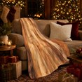 thumbnail image 3 of Amber rustic wood plank print Flannel Blanket warm cabin artwork Home Decor for couch bedroom den reading chair, Housewarming Gift for adults and rustic lodge fans, 3 of 9