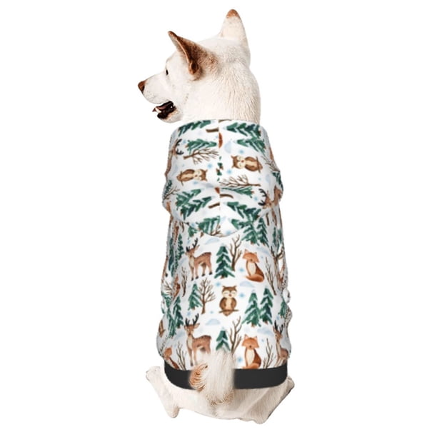 Balery Winter Woodland Friends Sudadera con Capucha para Perros Pequeños – Ropa para Mascotas, Disfraz para Perros y Gatos, Ideal para Fiestas y Cosplay-Medium