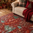 thumbnail image 6 of Lahome Christmas Vintage Area Rugs for Living Room,5x7 Area Rugs Soft Washable Rug,Non-Slip Bedroom Rug Stain Resistant Boho Low-Pile Throw Carpet for ‎Dining Room Office Holiday Decor (5x7ft,Gray), 6 of 12