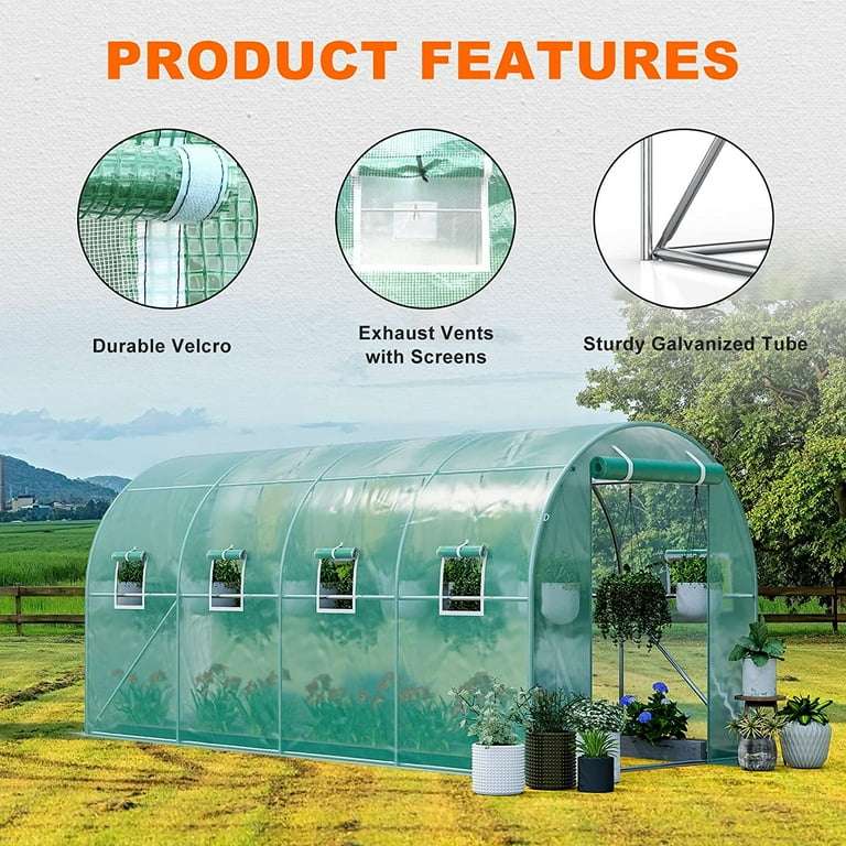 Best choice products 15x7x7ft portable walk 2024 in greenhouse tent