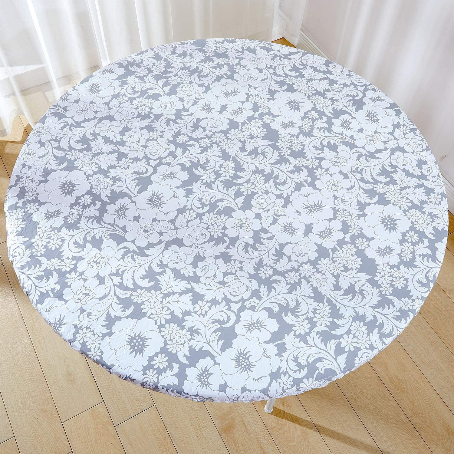 Vinyl Elastic Table Cover With Flannel, What Size Tablecloth For 44 Inch Round Table