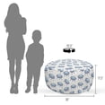 thumbnail image 4 of Spaceship Pouf Cover with Zipper, Repetitive Disc Shaped Flying Saucers and Stars on Plain Backdrop, Soft Decorative Fabric Unstuffed Case, 30" W X 17.3" L, White and Pale Ceil Blue, by Ambesonne, 4 of 5