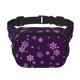 thumbnail image 1 of Fotbe Purple Snow Flakes Cangurera Cuadrada con Estampado de Doble Capa, Bolsa de Cintura Ajustable Mini para Hombres y Mujeres, 1 of 9