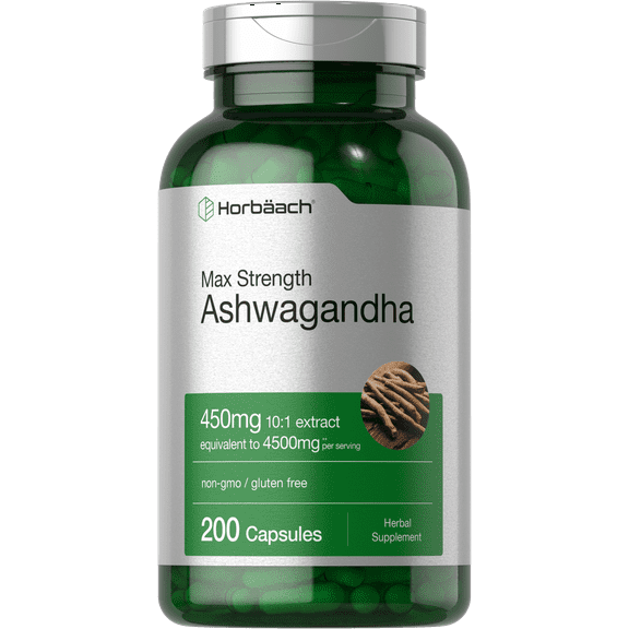 Ashwagandha Supplement for Men and Women | 200 Capsules | by Horbäach