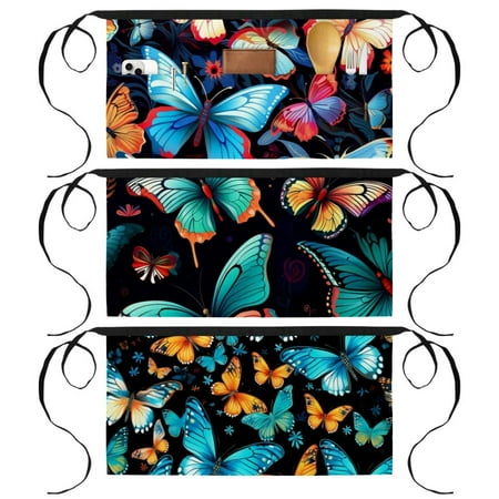 

Flower Butterfly Aprons with 3 Pockets Printed Design for Gardening and Kitchen Use