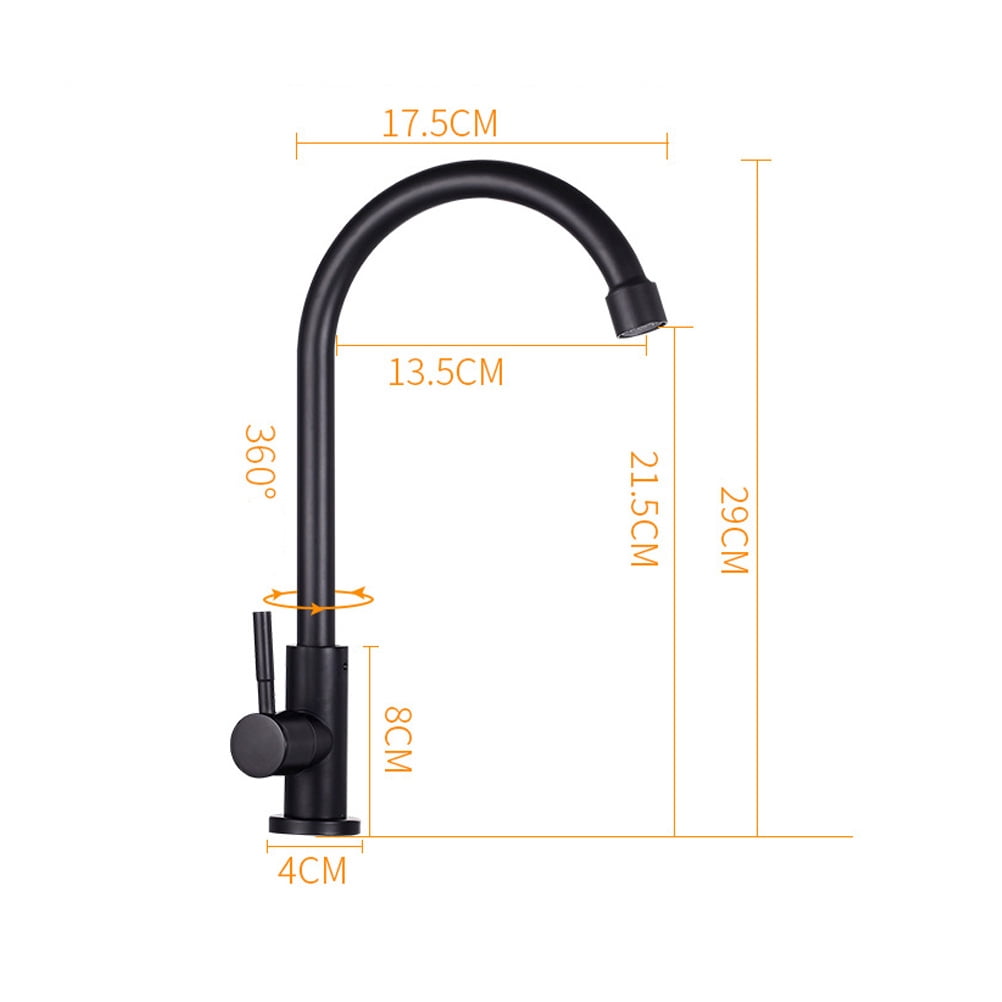 Yanxinjia Home Water-Tap Faucet Kitchen Black Llave De Agua Para Cocina for Vessel Sink Dish Basin Stainless Steel