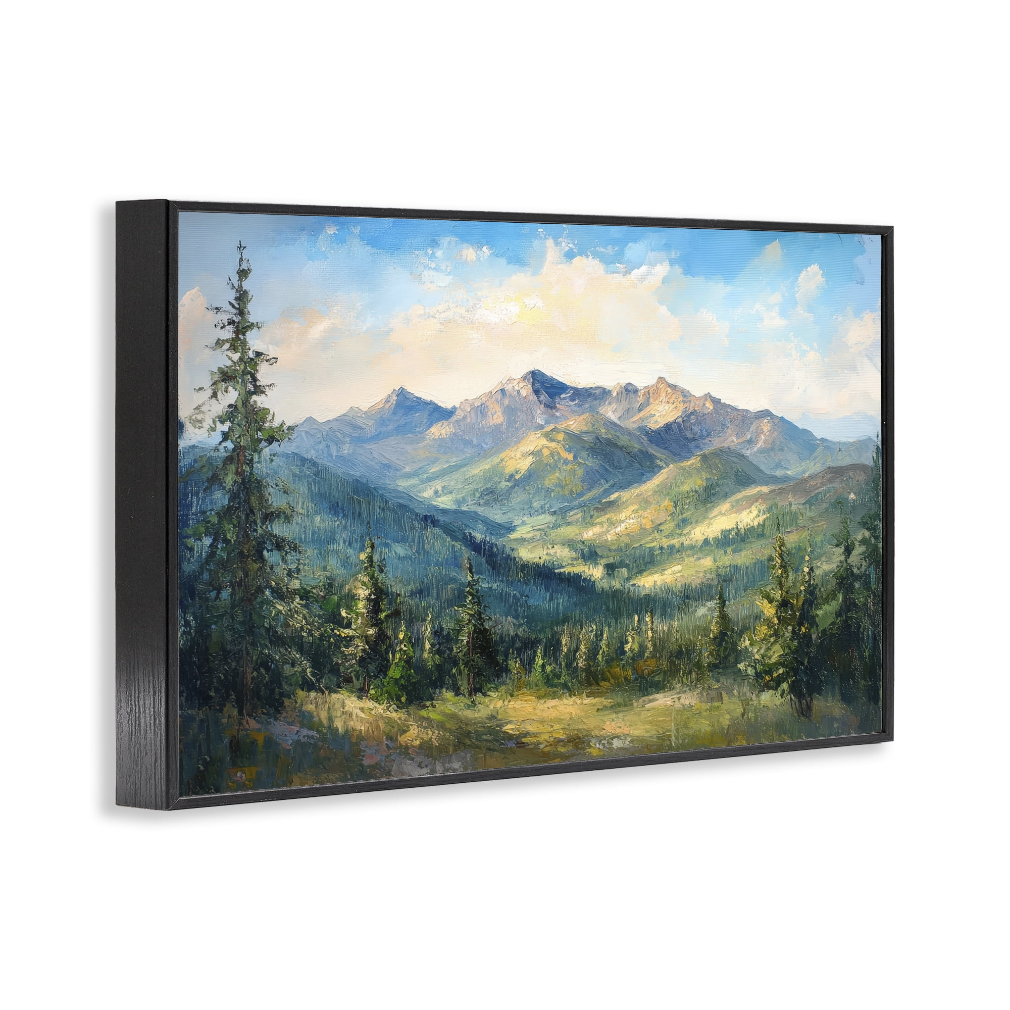 Stupell Industries Valley In The Mountains Black Framed Giclee Art, design by Petal Prints Design