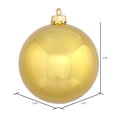 thumbnail image 2 of Vickerman 2.75" Christmas Ornament Ball, Gold Shiny Finish, Shatterproof Plastic, UV Resistant, Holiday Christmas Tree Decoration, 12 Pack, 2 of 5