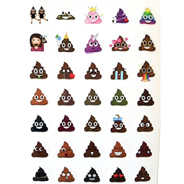 Poop Emoji Sticker Sheet Party Favor 24 Pack (576 Stickers), Poo Set. Potty Training, Diar L LIFETIME L LIFETIME
