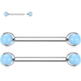 thumbnail image 2 of Woeilo G23 Titanium Nipple Jewelry Tongue Rings 14G Nipple Rings Bridge Piercing Jewelry Internally Threaded Nipple Bearbells Nipple Piercing Set for Women Men 1 Pair, 2 of 5