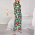 thumbnail image 2 of Bingfone Womens Pajama Sets Hawaii Palms Print,Long Sleeve Loungewear Pajamas Set-Large, 2 of 8
